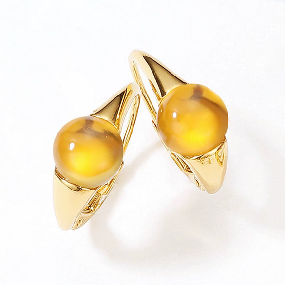 Wholesale Jewelry Geometric S925 Silver Inlaid Color Gem Three Dimensional Earrings For Women