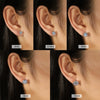 Wholesale Jewelry Geometric S925 Sterling Silver Earrings Electroplated With Round Zircon Simple Style For Women