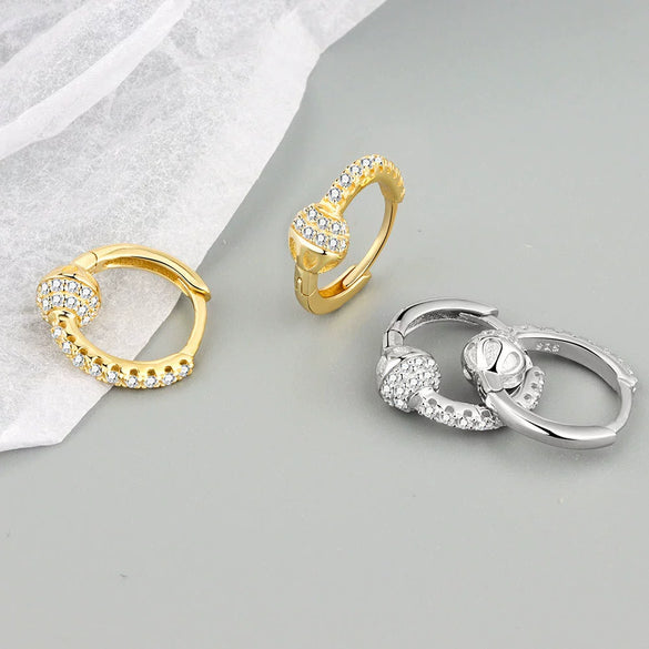 Wholesale Jewelry Geometric S925 Sterling Silver Electroplated Ear Stud For Women