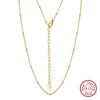 Wholesale Jewelry Geometric S925 Sterling Silver Necklace With 14K Gold Plated Adjustable Chain