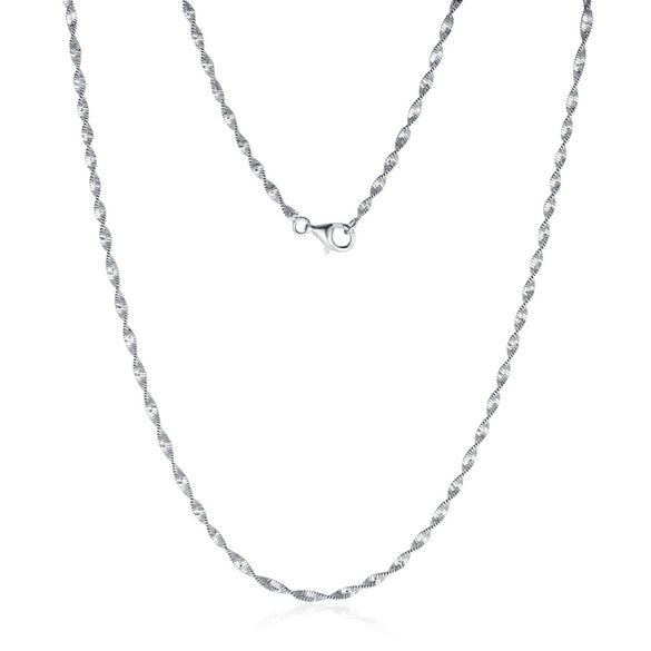 Wholesale Jewelry Geometric S925 Sterling Silver Twisted Chain Electroplated
