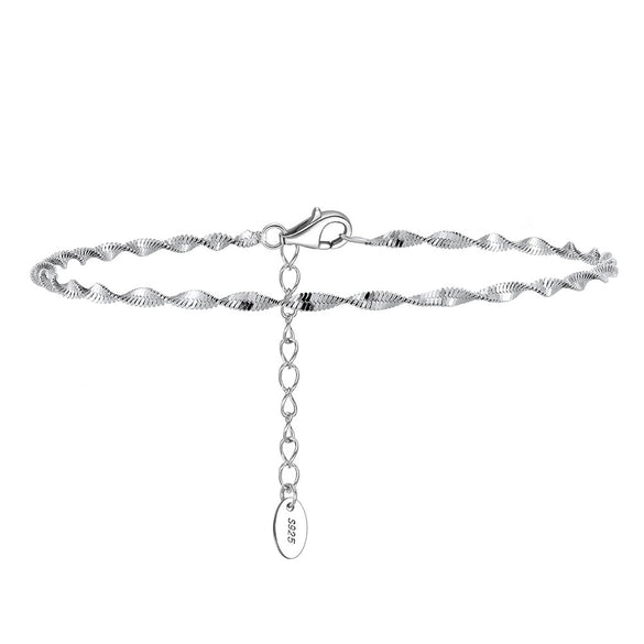 Wholesale Jewelry Geometric S925 Sterling Silver Twisted Chain Electroplated