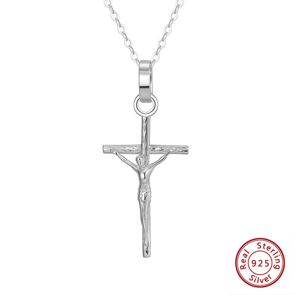 Wholesale Jewelry Geometric 925 Silver Cross Pendant Short Clavicle Necklace With Electroplating