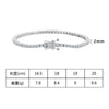 Wholesale Jewelry Geometric Silver Tennis Chain Electroplating Hiphop Zircon Bracelet For Unisex
