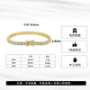 Wholesale Jewelry Geometric Silver Tennis Chain Electroplating Hiphop Zircon Bracelet For Unisex