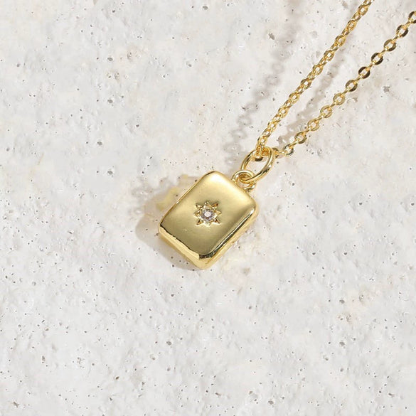 Wholesale Jewelry Geometric Sixpointed Star Zircon Copper Electroplated Ochain Pendant Necklace For Women