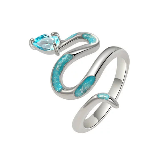 Wholesale Jewelry Geometric Snake Open Ring Copper Electroplating Style Animal