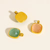 Wholesale Jewelry Geometric Square Cat's Eye Stone Inlaid Stainless Steel Electroplated Pendant Accessories