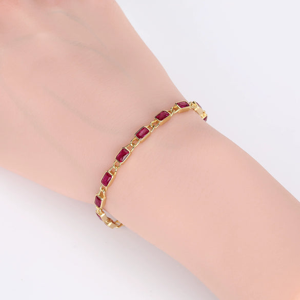 Wholesale Jewelry Geometric Square 925 Sterling Silver Inlaid Zircon Unisex Bracelet
