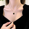 Wholesale Jewelry Geometric Square Titanium Steel Pendant Ochain Necklace For Women 18K Gold Plated