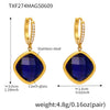 Wholesale Jewelry Geometric 316L Stainless Steel And Glass Electroplated Earrings For Women