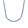 Wholesale Jewelry Geometric 316L Stainless Steel And Natural Lapis Lazuli Beaded Necklace 18K Gold Plated