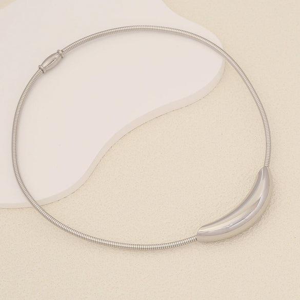 Wholesale Jewelry Geometric Stainless Steel Collar Exaggerated Personality Necklace With Electroplating