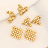 Wholesale Jewelry Geometric Stainless Steel Electroplated Heart Shape Women's Earrings