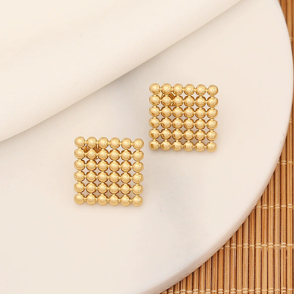 Wholesale Jewelry Geometric Stainless Steel Electroplated Heart Shape Women's Earrings