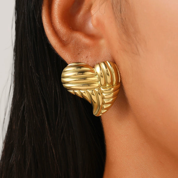 Wholesale Jewelry Geometric Stainless Steel Electroplated Irregular Oval Earrings For Women