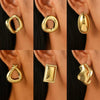 Wholesale Jewelry Geometric Stainless Steel Electroplated Irregular Oval Earrings For Women