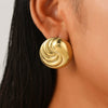 Wholesale Jewelry Geometric Stainless Steel Electroplated Irregular Oval Earrings For Women