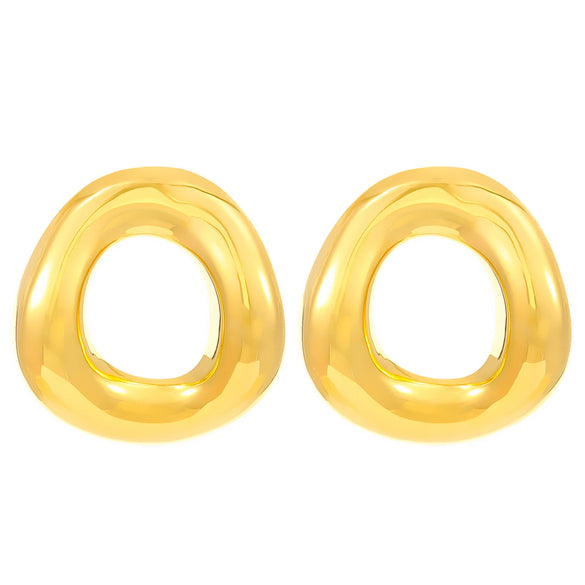 Wholesale Jewelry Geometric Stainless Steel Electroplated Irregular Oval Earrings For Women