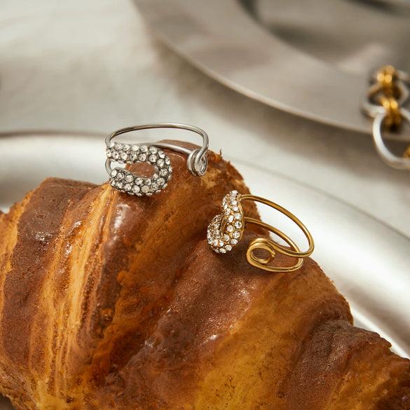 Wholesale Jewelry Geometric Stainless Steel Electroplated Ring
