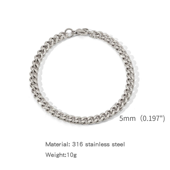 Wholesale Jewelry Geometric Stainless Steel Electroplating Round Grinding Unisex Bracelet