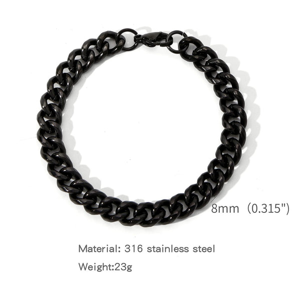 Wholesale Jewelry Geometric Stainless Steel Electroplating Round Grinding Unisex Bracelet