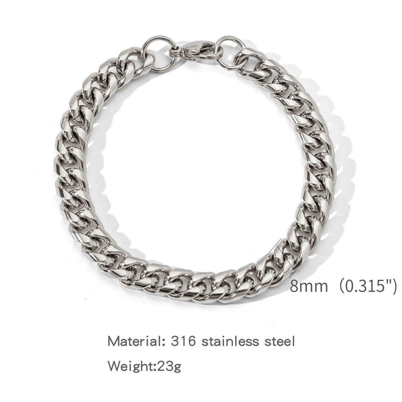 Wholesale Jewelry Geometric Stainless Steel Electroplating Round Grinding Unisex Bracelet