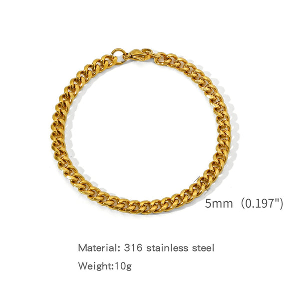 Wholesale Jewelry Geometric Stainless Steel Electroplating Round Grinding Unisex Bracelet