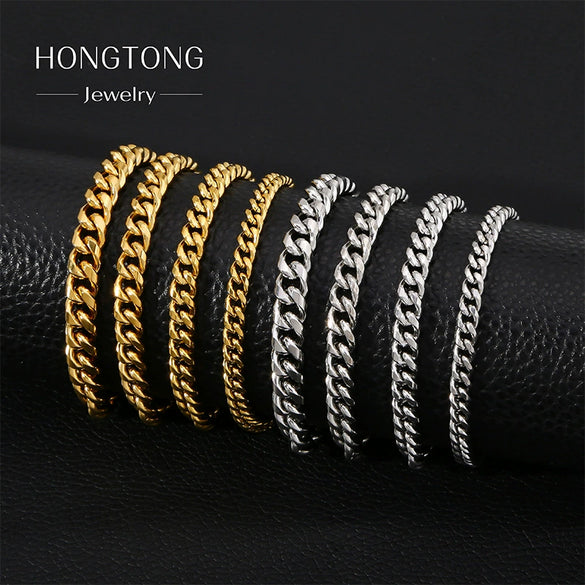 Wholesale Jewelry Geometric Stainless Steel Electroplating Round Grinding Unisex Bracelet