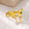 Wholesale Jewelry Geometric Stainless Steel Flower Ring 18K Goldplated