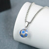 Wholesale Jewelry Geometric Stainless Steel Football World Cup Pendant Dripping Oil Ochain Necklace Unisex