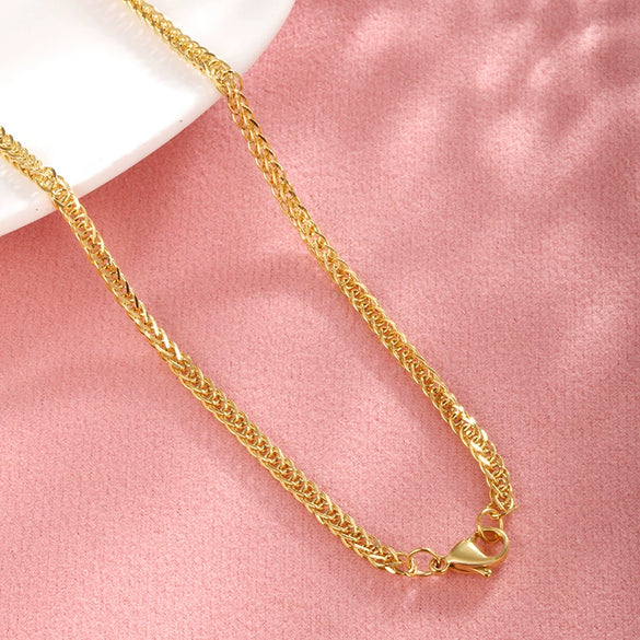 Wholesale Jewelry Geometric 316 Stainless Steel Gold Plated Square Chain Necklace For Men And Women