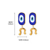 Wholesale Jewelry Geometric Stainless Steel 18K Goldplated Blue Eye Devil's Eye Oil Drop Pendant Earrings And Necklace Unisex