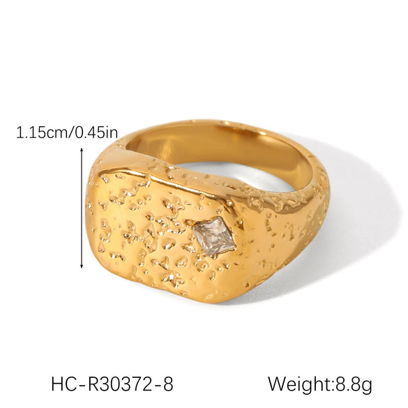 Wholesale Jewelry Geometric Stainless Steel Ring Electroplated Feminine Highend Jewelry