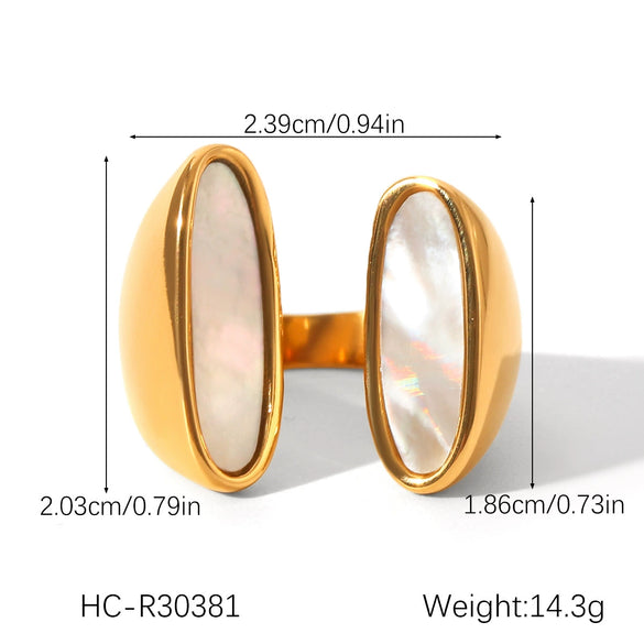 Wholesale Jewelry Geometric Stainless Steel Ring Electroplated Feminine Highend Jewelry