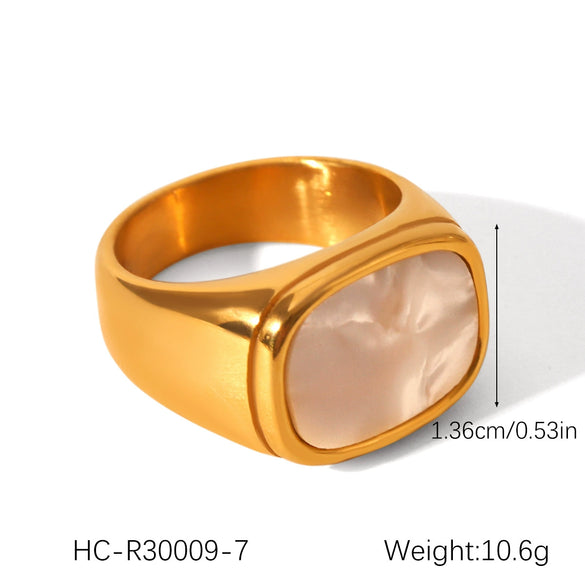 Wholesale Jewelry Geometric Stainless Steel Ring Electroplated Feminine Highend Jewelry