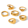 Wholesale Jewelry Geometric Stainless Steel Ring Electroplated Feminine Highend Jewelry