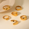 Wholesale Jewelry Geometric Stainless Steel Ring Electroplated Feminine Highend Jewelry