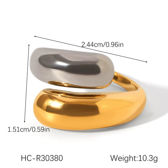 Wholesale Jewelry Geometric Stainless Steel Ring Electroplated Feminine Highend Jewelry