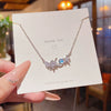 Wholesale Jewelry Geometric Star And Moon Copper Titanium Steel Electroplated Pendant Necklace For Women