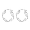 Wholesale Jewelry Geometric Sterling Silver 925 14K Goldplated Asymmetrical Hoop Earrings Necklace Wavy Round Ring
