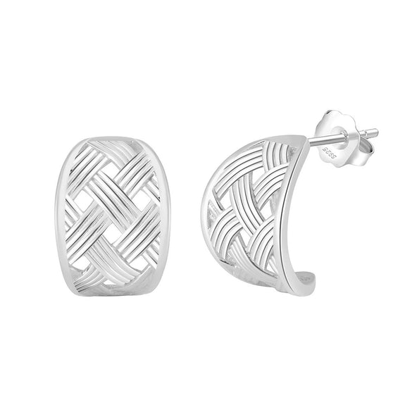 Wholesale Jewelry Geometric Sterling Silver 925 14K Goldplated Asymmetrical Hoop Earrings Necklace Wavy Round Ring