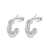 Wholesale Jewelry Geometric Sterling Silver 925 14K Goldplated Asymmetrical Hoop Earrings Necklace Wavy Round Ring