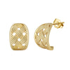 Wholesale Jewelry Geometric Sterling Silver 925 14K Goldplated Asymmetrical Hoop Earrings Necklace Wavy Round Ring