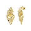Wholesale Jewelry Geometric Sterling Silver 925 14K Goldplated Asymmetrical Hoop Earrings Necklace Wavy Round Ring