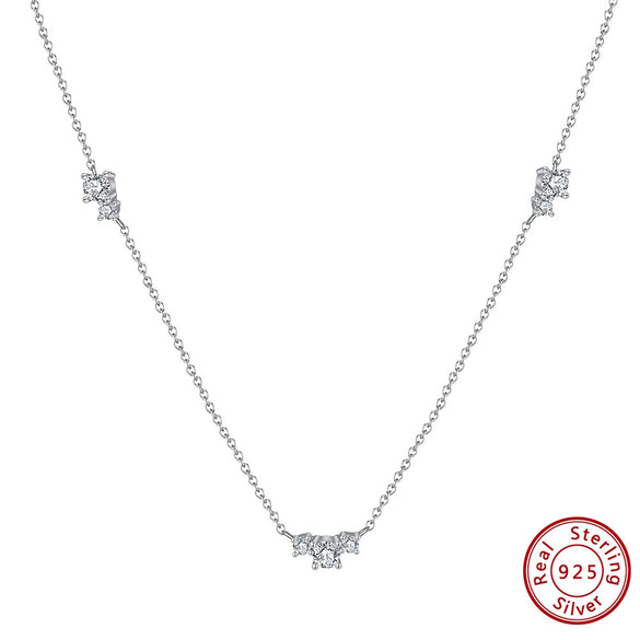Wholesale Jewelry Geometric 925 Sterling Silver Necklace With Electroplating Process