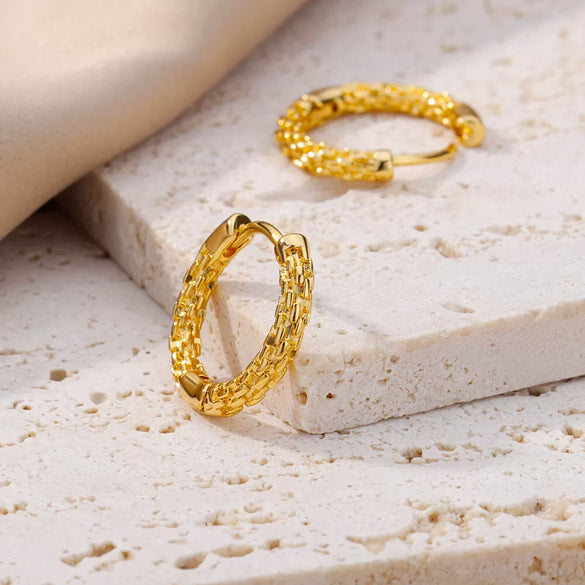Wholesale Jewelry Geometric Style Copper Earring 18K Gold Plated