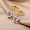 Wholesale Jewelry Geometric Style Copper Earring 18K Gold Plated