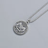Wholesale Jewelry Geometric Style Eagle Coin 925 Silver Electroplated Bead Chain Necklace For Men And Women