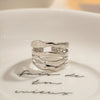 Wholesale Jewelry Geometric Style Multilayer Open Ring Stainless Steel Electroplated